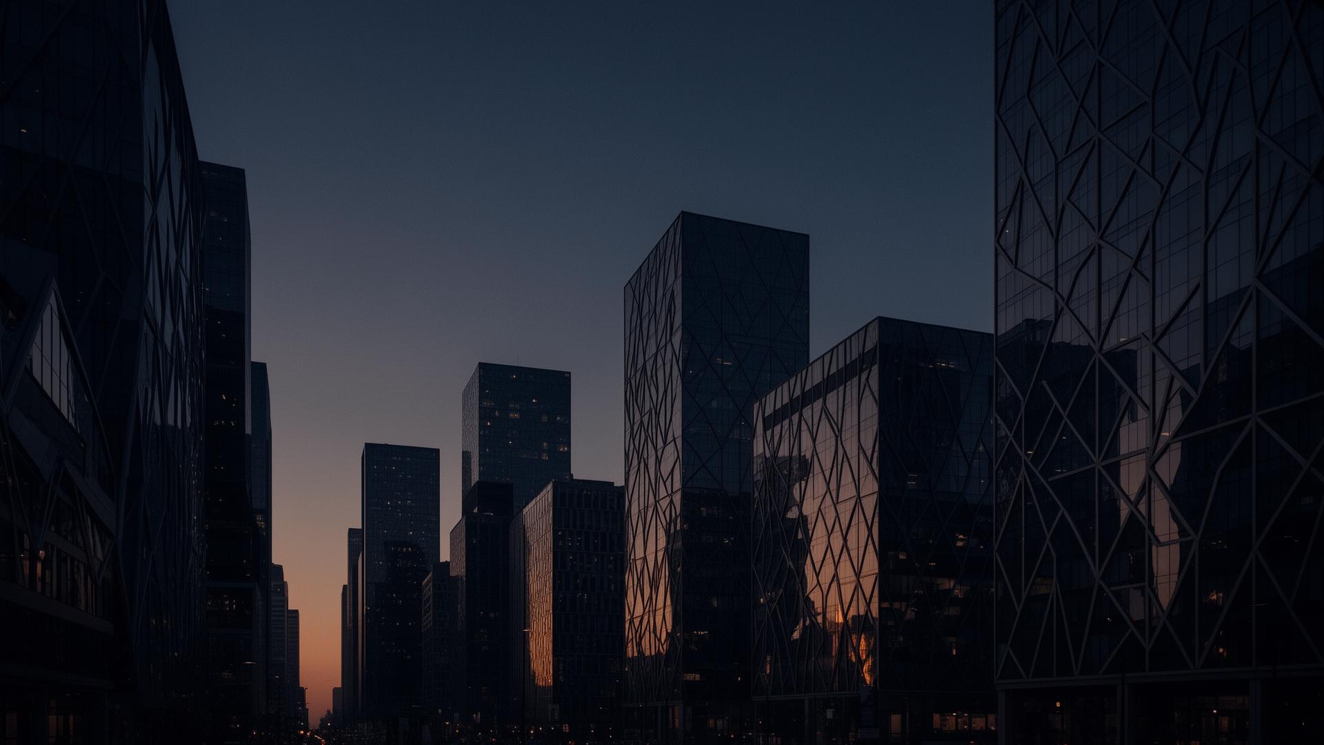 Capital markets skyline at dusk